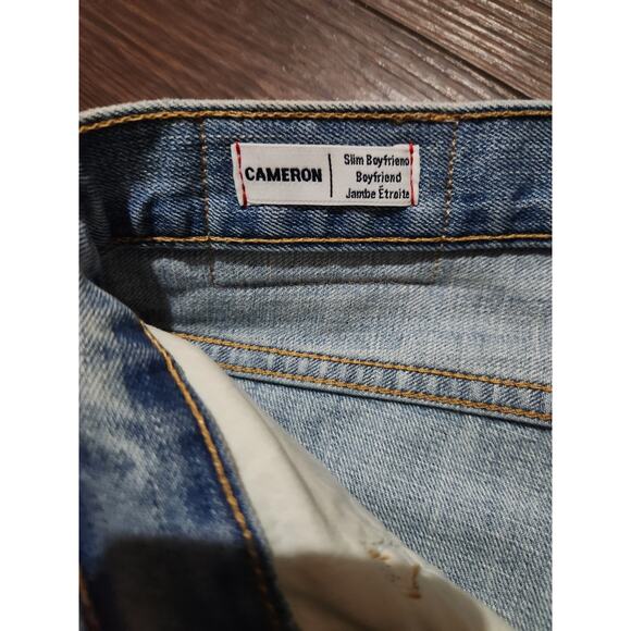 True Religion Jeans Womens 28 Blue Cameron Slim Boyfriend Grommet Rivet Denim - Picture 5 of 12